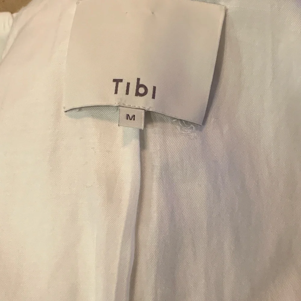 Tibi Tropical Wool Womens Tan  Drawstring Medium  Blazer Preppy Quiet Luxury - Picture 5 of 8